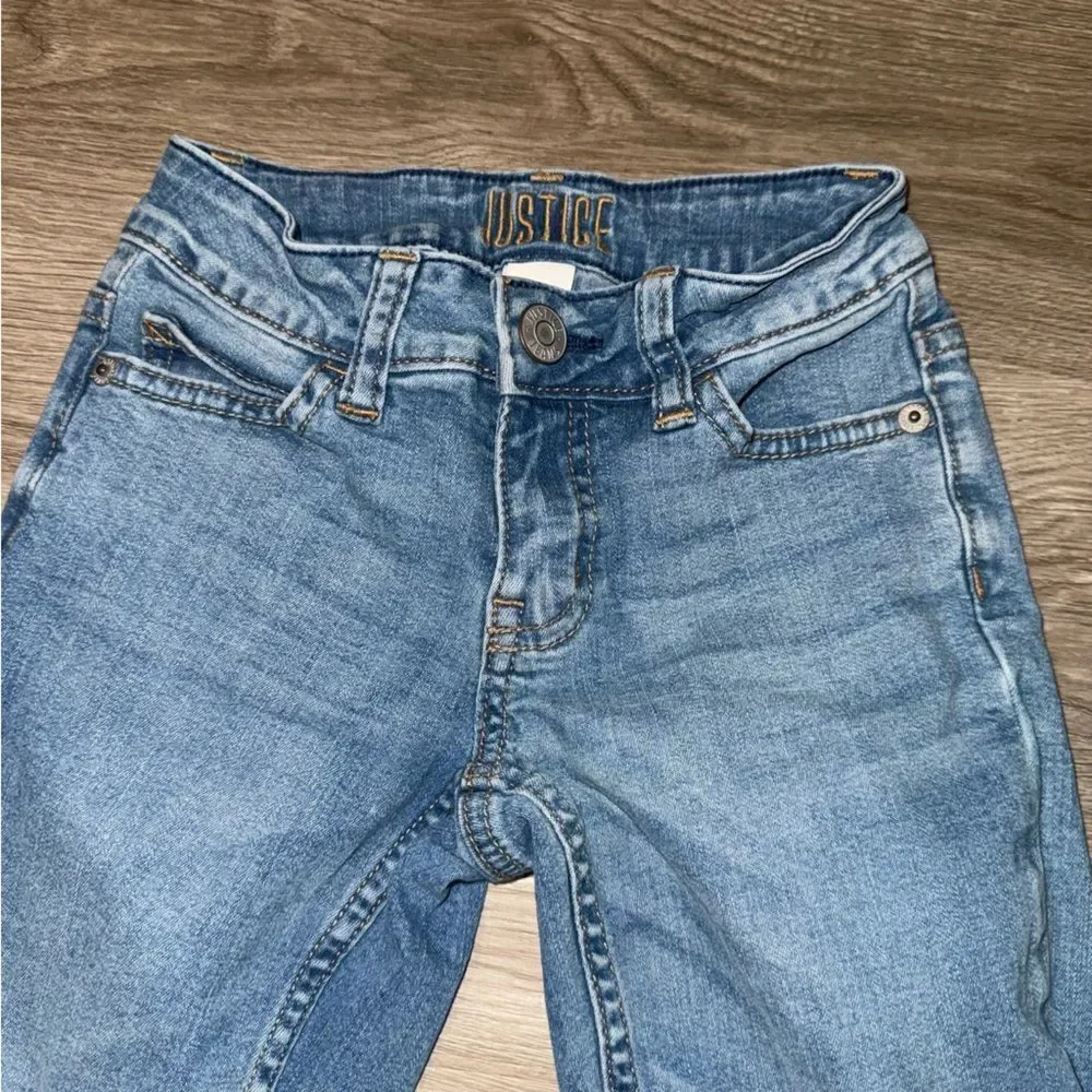 Justice Light Blue Straight Leg Jeans